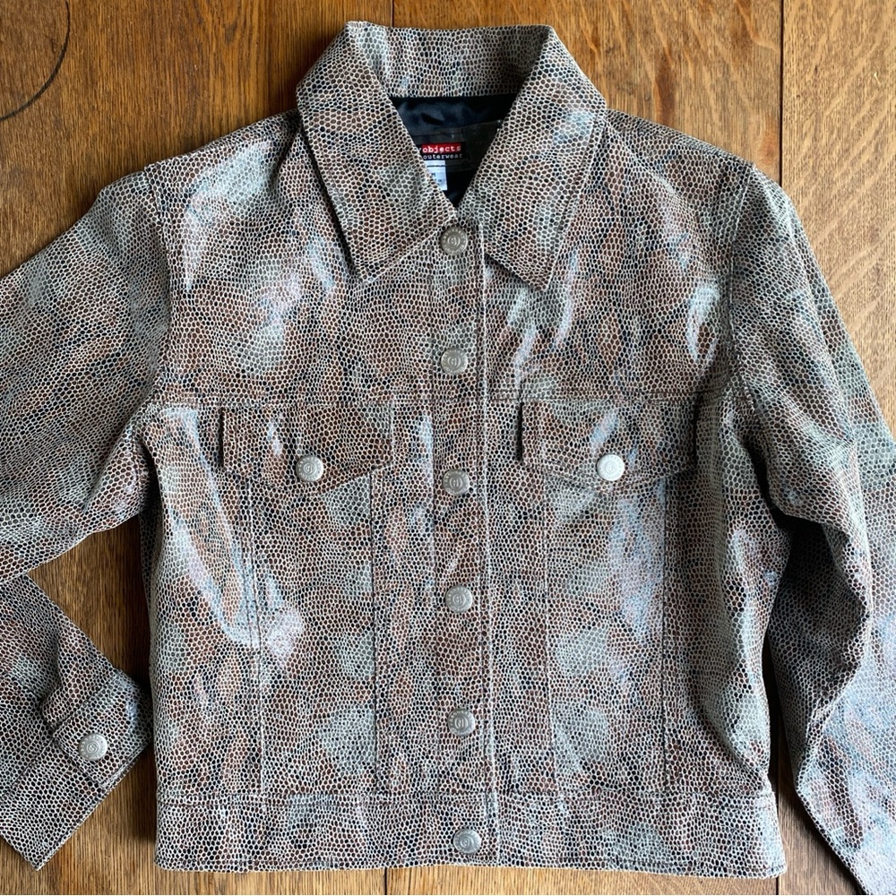 Necessary Objects Brown Leather Jacket - image 1